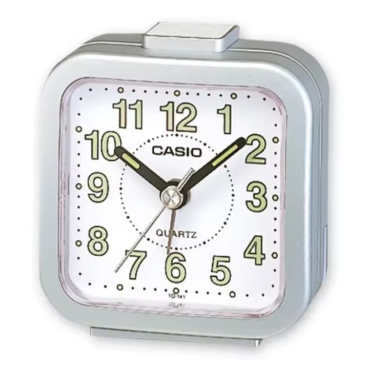 Reloj de Mesa Despertador Casio TQ-141-8EF Pequeño Tranportable (Batería Incluida) - 1