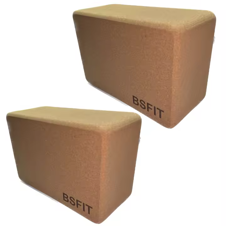 BSFIT 2 Bloques de Yoga de Corcho fabricación ecológica de corcho natural y pilates, brick, taco - 1