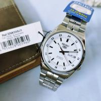 reloj hombre unisex SEIKO 5 SNK559J1 MADE IN JAPAN 36mm dial blanco correa de acero 30m WR - details 2