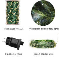 Luces De Cadena De Hadas 100/200 LED Para Navidad Y Bodas Decoración Exterior Impermeables Con Control Remoto Para Árbol Calle Y Fiesta - details 2