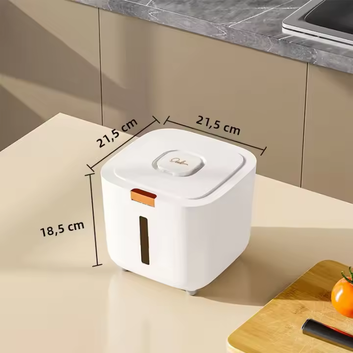 Cubeta De Arroz 10/5kg a Prueba De Humedad Y Plagas Con Tanque Sellado Superficie Compresionado Caja De Almacenamiento Para Cocina Material Plástico Estilo Clásico - 1