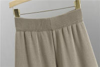 Conjunto De Traje De Pijama Para Mujer 3 Piezas Vintage Moda Primavera Otoño Cardigan Chaqueta Y Pantalones Tejidos Algodón Y Viscosa Estilo Oficina Alto Ajuste Talla Alta - details 13