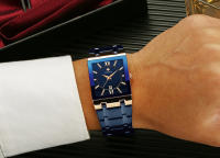 Reloj De Hombre WWOOR Oro Cuadrado Marca Top Lujo Reloj De Pulsera Acero Inoxidable Impermeable Movimiento De Cuarzo Romano - details 15