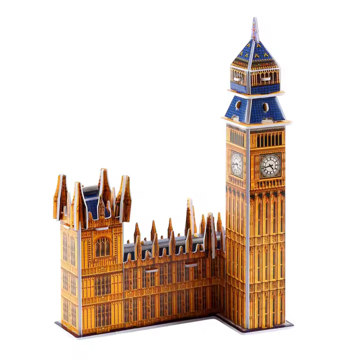 DAM. Puzle 3D de cartón del Big Ben situado en Londres. 34 piezas. 22x9x15cm. - 1