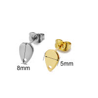 20pcs Conectores De Pendientes De Acero Inoxidable 5x8mm Alergias Bajo Estopillas De Pendiente Para Fabricación De Joyas - details 1