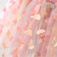 Vestido De Verano Para Niñas Con Impresión De Mariposa Arcoíris Y Alas De Mariposa Sin Mangas Falda De Terciopelo Vestido De Niña Estilizado De Manga Corta - details 7