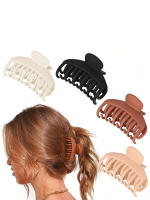 Pinza Para El Cabello De Doble Diente Para Mujeres Simple Y Mate ABS Con Pequeñas Garras Y Decoración De Diadema Pinza Para El Cabello - details 0