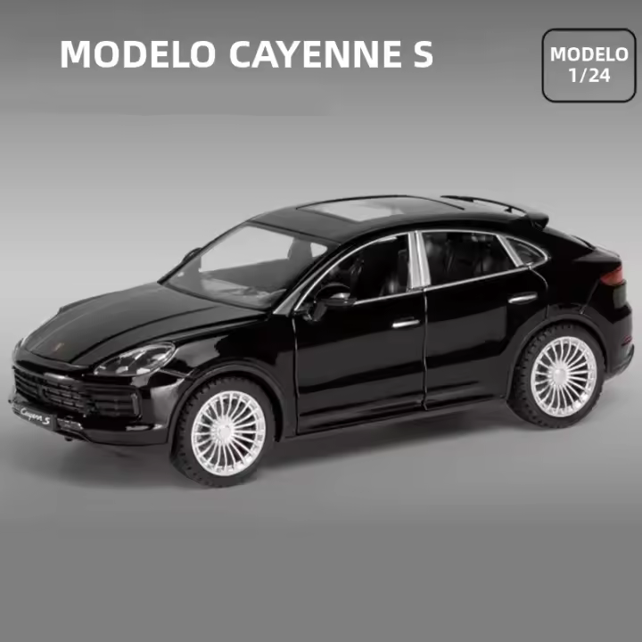 Modelo De Coche De Aleación Porsches Cayenne Turbo S a Escala 1:24 Con Sonido Y Luz Vehículo De Juguete Metálico Para Colección Y Regalo Para Niños - 1
