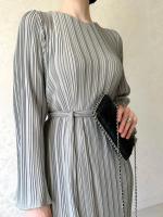 Vestido Maxi De Verano Para Mujer Elegante Con Volantes Y Mangas Bellotas Estilo Office Lady A-Line Midi De Poliéster Y Spandex - details 8