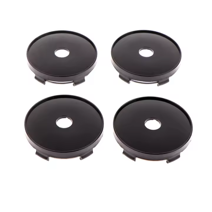 4 Pcs Accesorios De Estilo Para Ruedas De Coche Centro Hubcap De Plástico Negro OD 60MM Accesorios De Rueda De Coche - 1