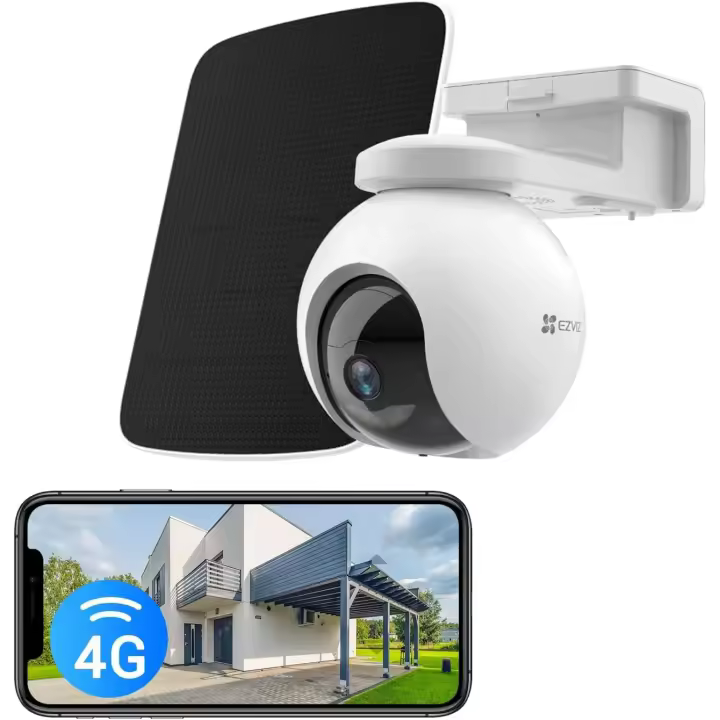 Ezviz Cámara de Vigilancia Exterior Inalámbrica 4G sin WiFi, con SIM, Batería 10400 mAh + panel solar y GPS. Detección humana, seguimiento automático, audio bidireccional, defensa activa, IP65, almacenamiento en SD (hasta 256 GB) o nube cifr - 1