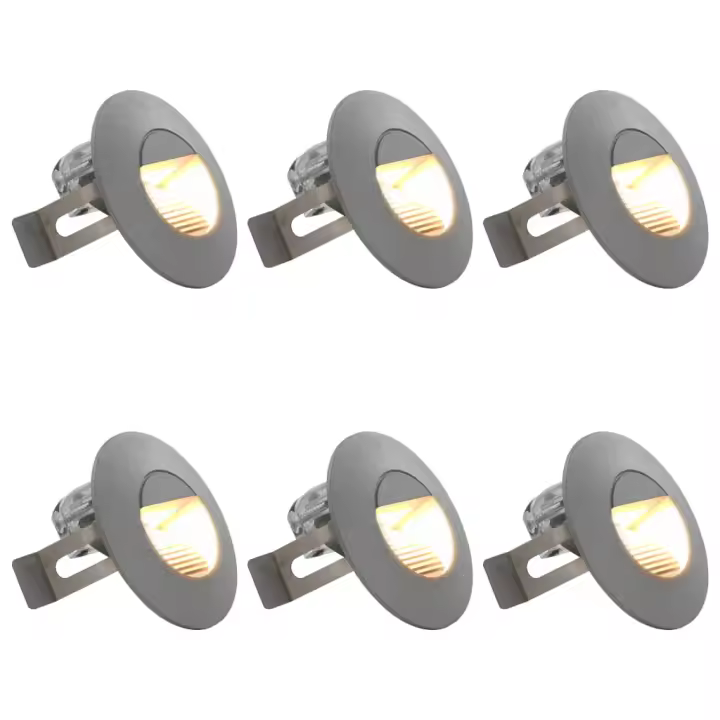 vidaXL Lámparas LED de pared para jardín 6 uds. redonda plateada 5 W - 1