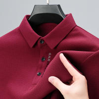 Camisa Polo Larga Para Hombres Con Estampado De Letras En La Cuello Cuello Redondo Casual Top De Poliéster Ajuste Regular - details 5