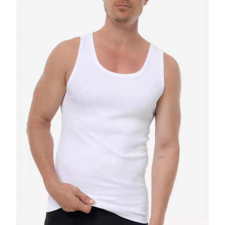 Camiseta Tirantes Clásico Algodón Hombre - Suave Algodón - Tejido Canalé - Comfort Adecuado - 1