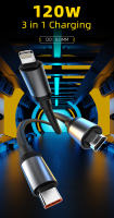 Cable De Carga Rápida 3 En 1 USB Tipo C Con Pantalla LCD Y Control De Potencia 120W Para iPhone14 Galaxy S24 Ultra Redmi POCO Por OOZCC - details 0