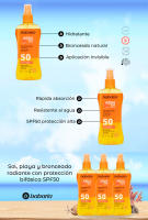 Babaria Pack 3x Spray Aqua Bifásica SPF50 UV: Spray Protector Bifásico SPF50 con Acelerador del Bronceado 200 ml - details 0
