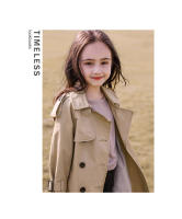 Abrigo Largo Para Niñas Estilo Inglés Nueva Moda Chaqueta Windbreaker Para Primavera Otoño Ropa Infantil Cierre Doble Cotton Polyester - details 1