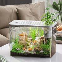 Acuario Transparente Con Tapa Y Resistentes a Caídas Para Peces Y Tortugas Material PET+ABS Decoración De Hydroponia Para El Hogar - details 7