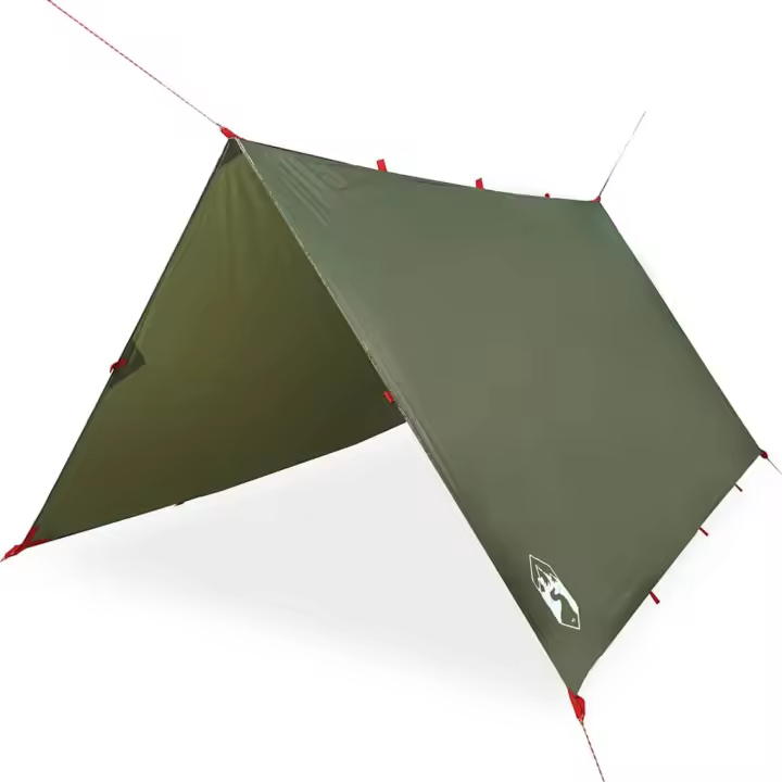 vidaXL Lona de camping impermeable verde oliva 306x306 cm - 1