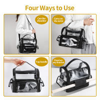 Bolsa De Maquillaje Transparente Organizador De Viaje Para Mujeres Bolsa De Higiene Personal Con Cierre De Cremallera Y Almacenamiento De Hombro - details 4