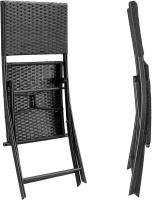Set 2X Sillas Poliratán Plegables Resistentes 120kg Fácil Guardar Transportable Intemperie - details 1
