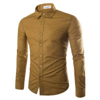 Camisa De Manga Larga Para Hombre En 14 Colores Solidos Estilo Casual Moda Candy Color Para Uso Diario Primavera Y Verano - details 8