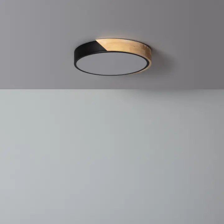 Ledkia Plafón LED 18W Circular Madera Ø320 mm CCT Seleccionable Semi-Dari ILUZZIA - 1