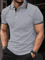Camisa Polo De Color Sólido Para Hombres Y Mujeres Verano Moda Transpirable Manga Corta Camiseta Top De Ropa Masculina - details 3