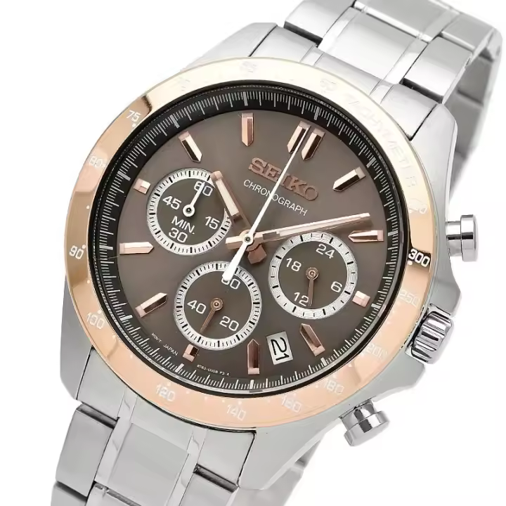 reloj cronógrafo hombre Seiko Spirit SBTR026 JDM 39.8mm 100m WR correa de acero - 1