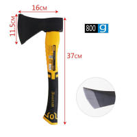 EasySpeed Hacha de Mano, Hacha de Jardinería para Troncos, Ramas y Leña, Cabezal Acero al Carbono A613, Mango de Fibra de Vidrio Antideslizante, Corte Preciso para Jardiín y Camping, Uso Doméstico y Profesional, Negro y Amarillo - details 3