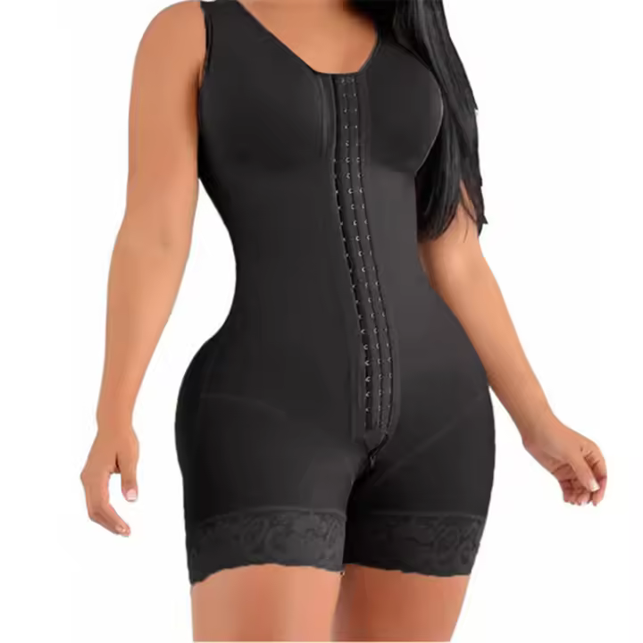 Fajas Colombianas De Alta Compresión Con Broches Para Mujer Faja Short Slimming Sheath Para Use Diary Y Post-Operational Control Férreo - 1
