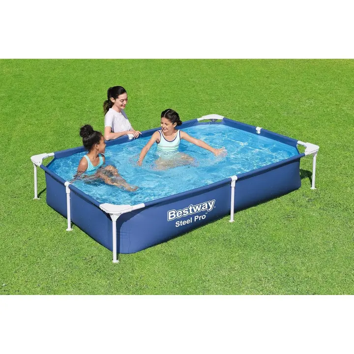 YUMO HOUSE-AVENLI Piscina Rectangular Estructural metálico con depuradora o sin depuradora, Montaje fácil y rápido en 30mins ;122x122x33cm-399L, 188x127x42cm -1125L, 228x159x42cm -1287L, 258x179x66cm -2612L ;Azul Verde - 1