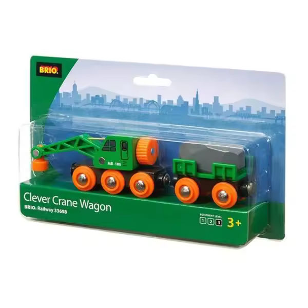 Brio 33698 Vagón Doble Grúa - Juguete de Madera para Niños de 3 Años - 1