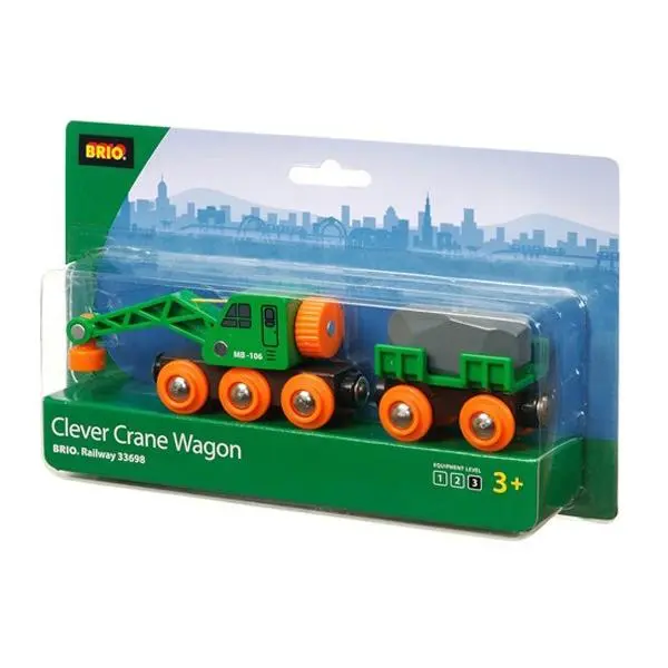 Brio 33698 Vagón Doble Grúa - Juguete de Madera para Niños de 3 Años - 1