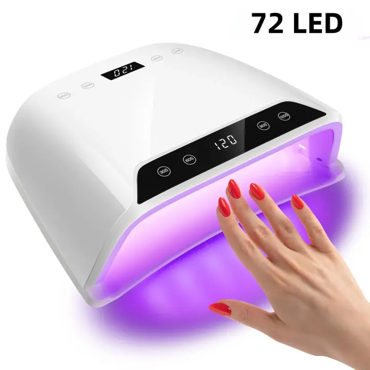 Lámpara De Secado De Uñas LED UV Profesional Con 72 LEDs Y Pantalla LCD Espacio Grande Sensor Inteligente Manicura Luz Secadora De Uñas - 1