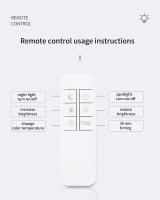 Lámpara Nocturna LED Doble Cabeza Con Control Táctil Y Remoto IR Recargable Por USB Magnético Para Dormitorio Luz De Mesa Sin Cable - details 9