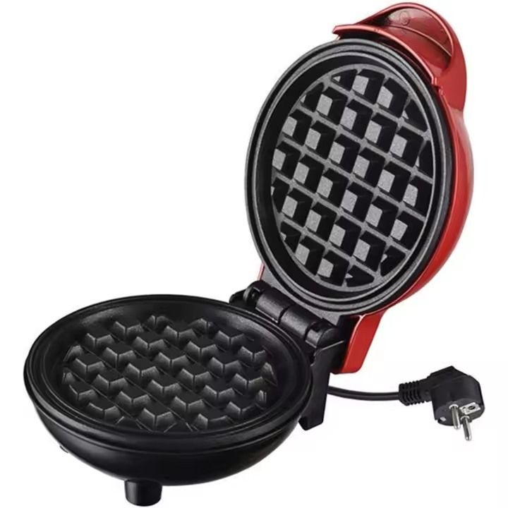 Gofrera individual 350W Plancha de Gofres, Mini Gofrera con Revestimiento Antiadherente para Gofres Clásicos, Paninis, Tortitas, Desayuno, Horneado DIY, para Navidad - 1