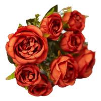 Bouquet Realista De Pétalos Multicapa Artificial Peonía Con Vínculos Verdes Hojas Verdes Flores Falsas Plantas Decoración Para El Hogar - details 2