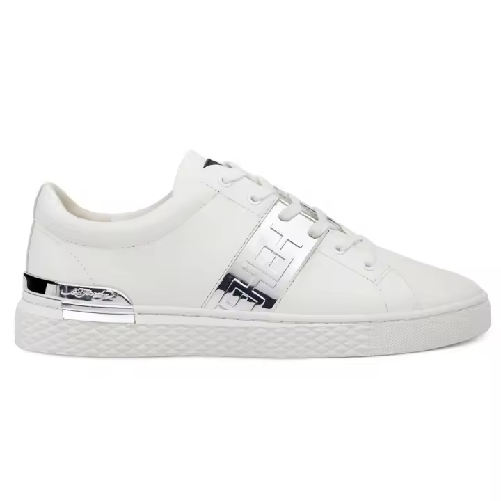 ED HARDY Stripe low top-metallic white/silver - 1