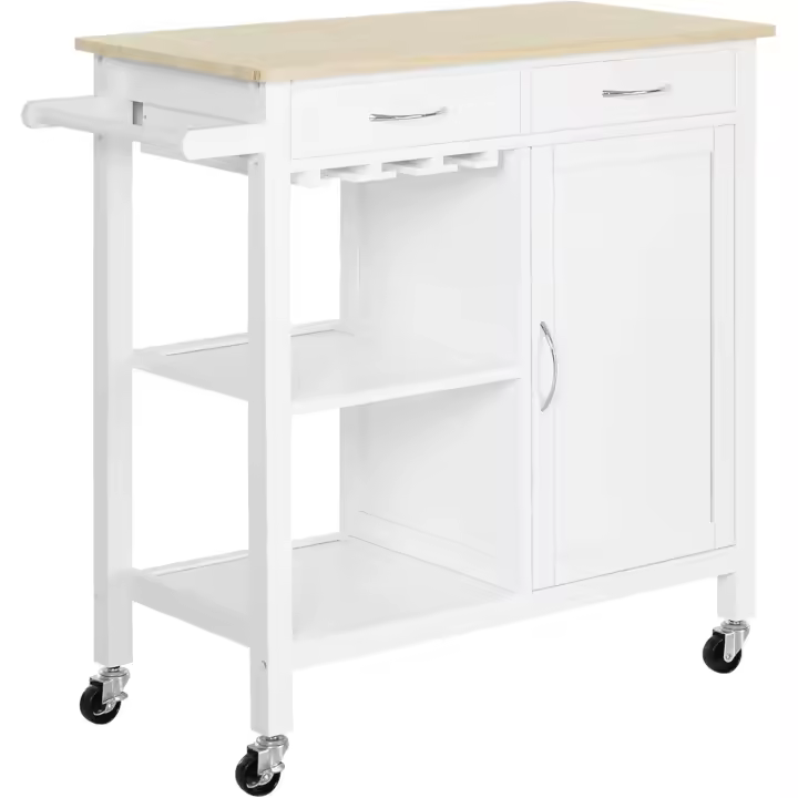 Carro de Cocina Carrito de Servir Multiusos Estantería Carrito Auxiliar con Ruedas 88.5x40x86cm - 1
