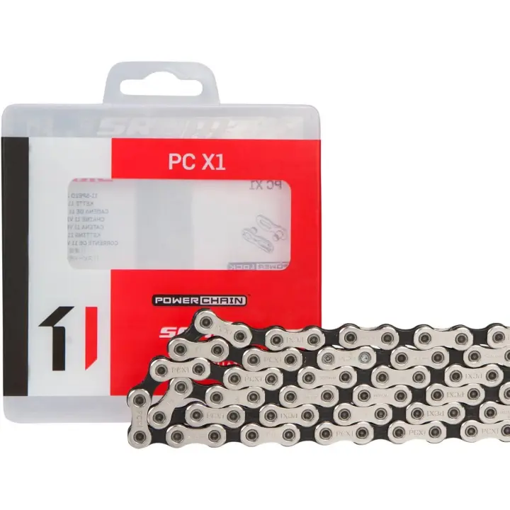 cadena 11v sram plata PCX1 CON ENGANCHE  118 LINCKS MARCA SRAM - 1