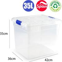 Caja de Almacenaje con todos tamaños plástico de alta calidad, reutilizable y reciclable resistente con tapa ,cierres y ruedas 5/12/16/25/30/31/35/36/46/55/56/57/61litros marca PlacticForte - details 6