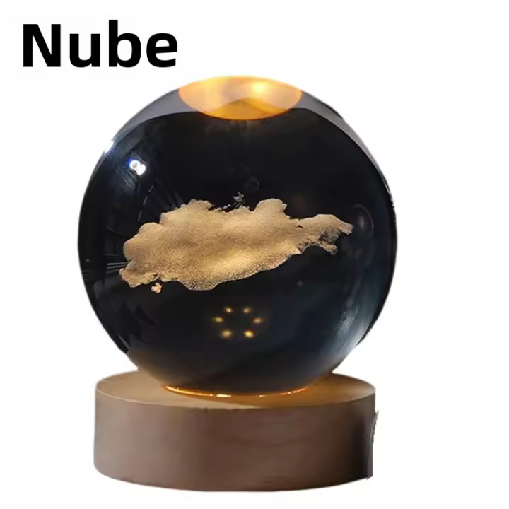 Lámpara De Cristal 3D Con Proyecciones De Galaxia Y Planetas Luz Nocturna USB Para Atmosfera Acogedora BMAD Novelty Lighting - 1