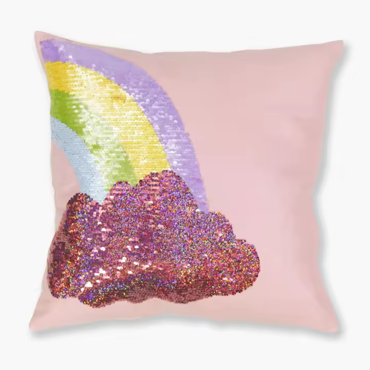 Cojín Lentejuelas Arcoiris 45x45 cm - 1