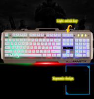 Teclado Mecánico G700 Impermeable Con Soporte Para Móvil Estilo De Negocios Luz Metálica Teclado De Juego USB 104 Teclas - details 7
