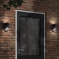 vidaXL Lámparas de pared de exterior (2 unidades) aluminio fundido negro Con sensor No, Sí - details 1