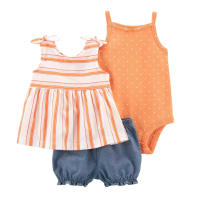 Nueva ropa de verano para niñas, pantalones cortos de manga corta, camisetas, trajes de tres piezas. - details 9