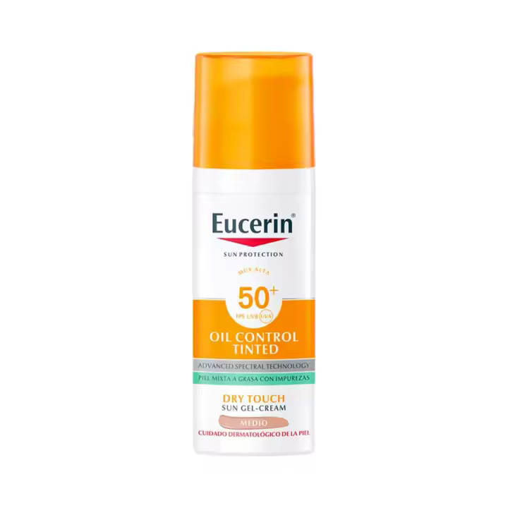 EUCERIN SUN GEL CREMA COLOR MEDIO OIL DRY TOUCH FPS 50+ 50 ML PK - 1