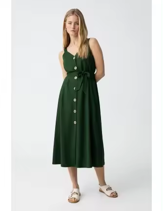 Vestido Tiffosi Shara verde camisero - 1