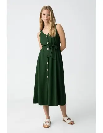 Vestido Tiffosi Shara verde camisero - 1